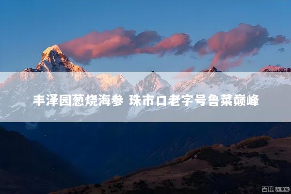 丰泽园葱烧海参 珠市口老字号鲁菜巅峰