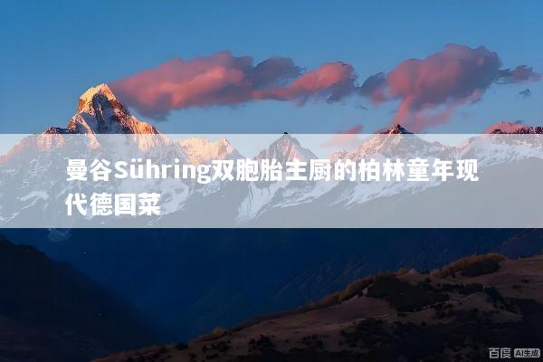 曼谷Sühring双胞胎主厨的柏林童年现代德国菜
